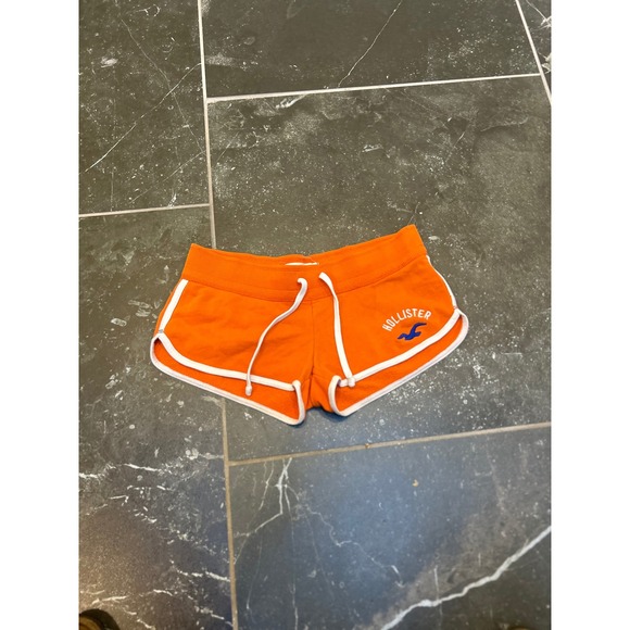 Hollister Pants - Hollister California Orange Dolphin Sweat Shorts Women Small Logo Fleece Casual